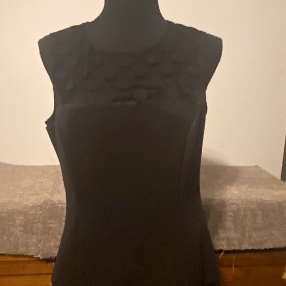 Eliza J Womens Size 10 Black Swiss Polka Dot Flare Waist Wardrobe Dinner Event - Picture 2 of 10